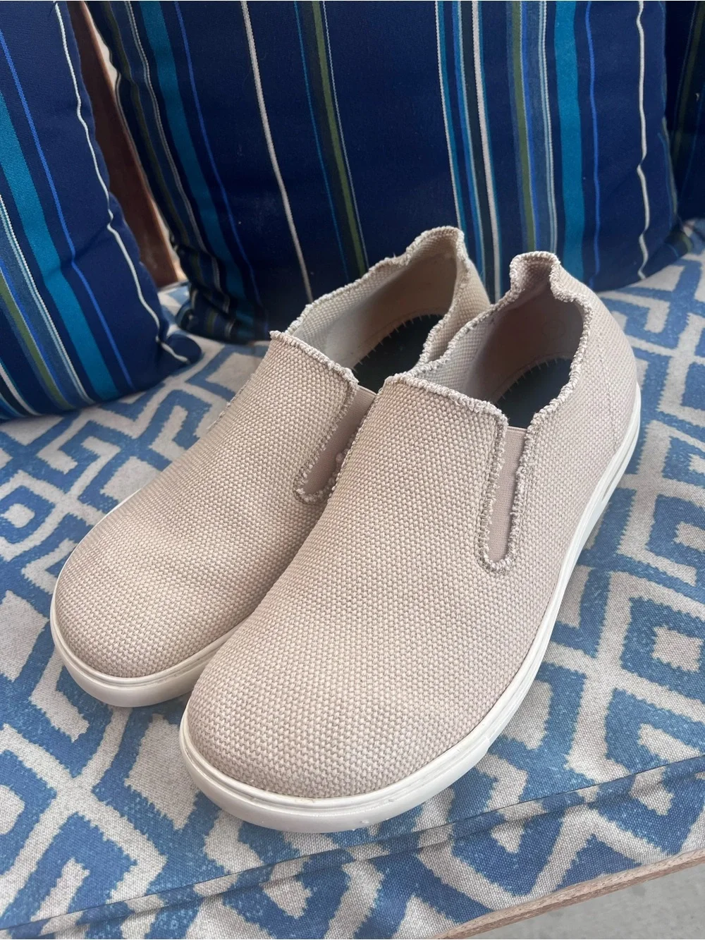 Birkenstock Canvas Slip-On Sneakers, Men's Size 46 (US 13), Taupe/Beige